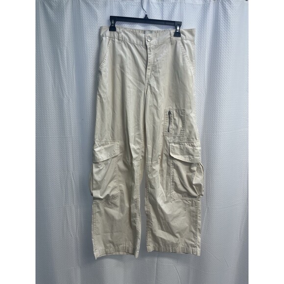 Urban Outfitters Pants - BDG Urban Outfitters Ivory High rise Wide Leg Baggy Cargo Pants Y2K 10